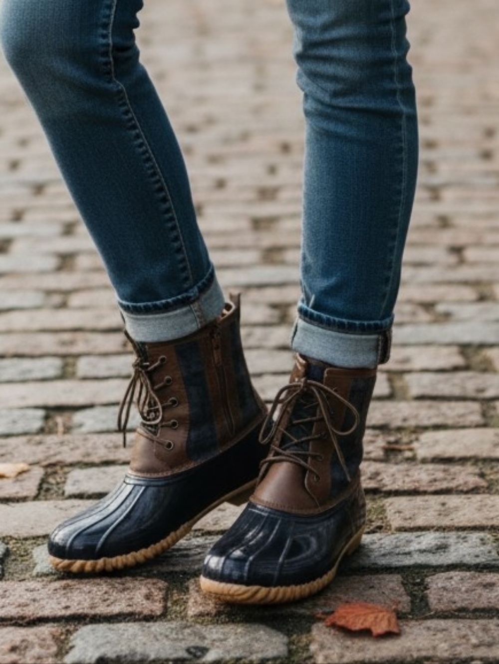 Sporto Delancy Duck Boots Plaid Lace Up Waterproof Faux Fur Lined Women’s 11